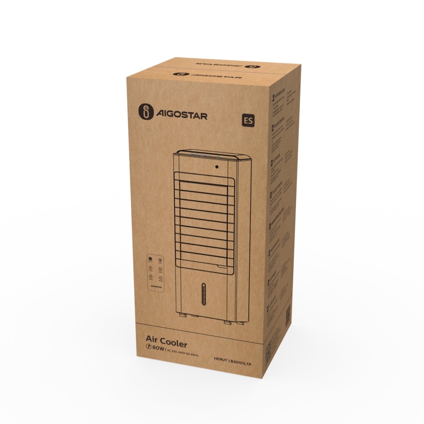 Aigostar - Oro kondicionierius 80W/230V balta + nuotolinio valdymo pultas