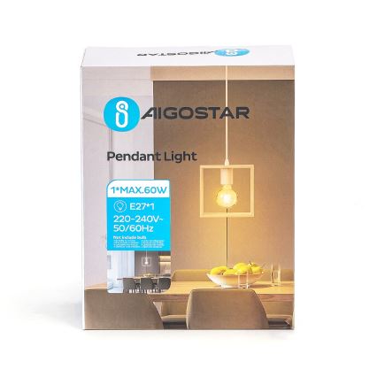 Aigostar - Pakabinamas šviestuvas 1xE27/60W/230V smėlio spalvos