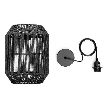Aigostar - Pakabinamas šviestuvas ant laido, 1xE27/60W/230V, juodas, skersmuo 23 cm