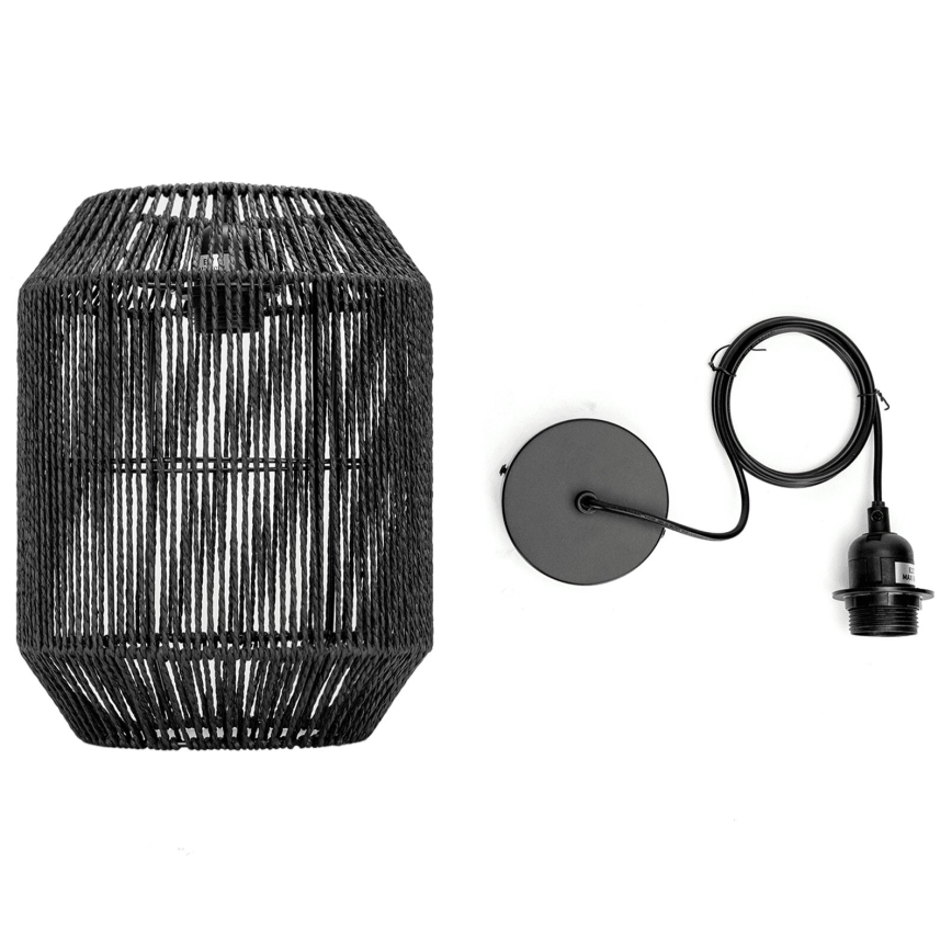 Aigostar - Pakabinamas šviestuvas ant laido, 1xE27/60W/230V, juodas, skersmuo 23 cm