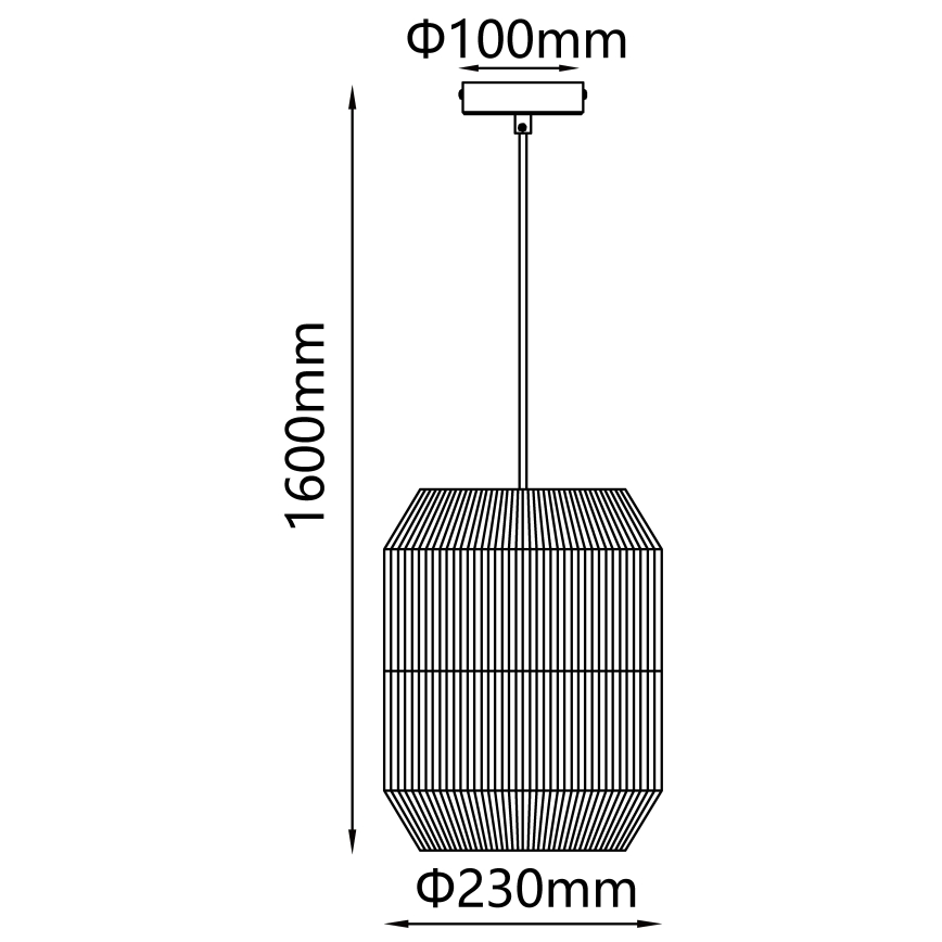 Aigostar - Pakabinamas šviestuvas ant laido, 1xE27/60W/230V, juodas, skersmuo 23 cm