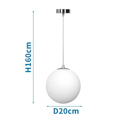 Aigostar – pakabinamas šviestuvas su laidu, 1x E27/40W/230V, skersmuo 20 cm