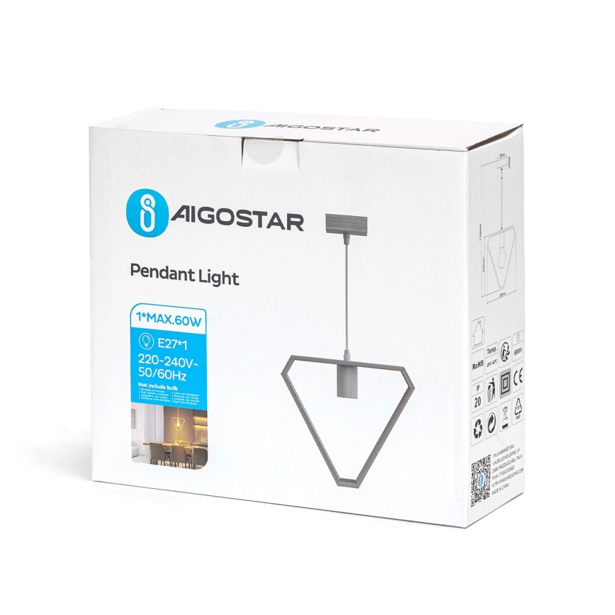 Aigostar - Pakabinamasis šviestuvas 1xE27/60W/230V smėlinė