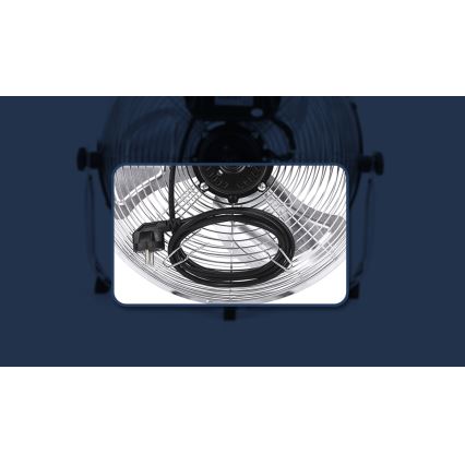 Aigostar - Grindinis ventiliatorius 100W/230V, skersmuo 54 cm, blizgus chromas