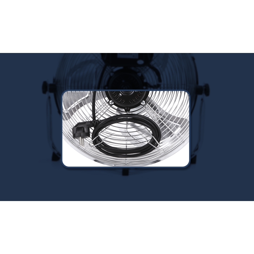Aigostar - Grindinis ventiliatorius 100W/230V, skersmuo 54 cm, blizgus chromas