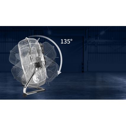 Aigostar - Grindinis ventiliatorius 100W/230V, skersmuo 54 cm, blizgus chromas