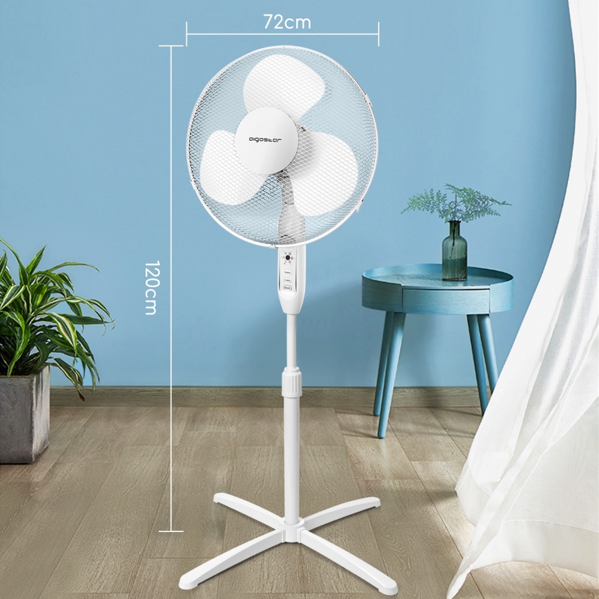 Aigostar - Pastatomas ventiliatorius 40W/230V 120 cm balta