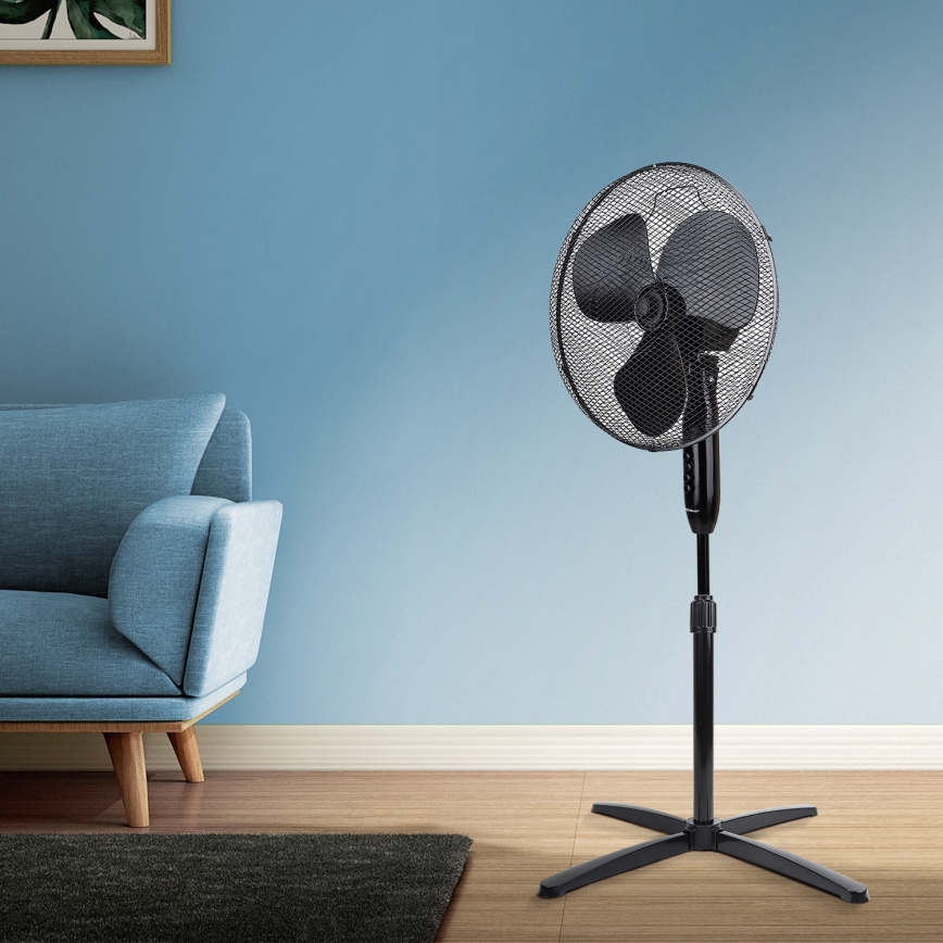 Aigostar - Pastatomas ventiliatorius 40W/230V 120 cm juoda