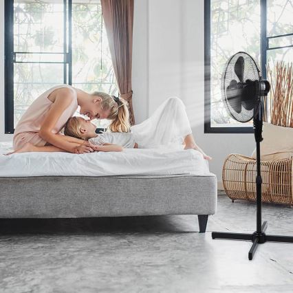 Aigostar - Pastatomas ventiliatorius 40W/230V 120 cm juoda