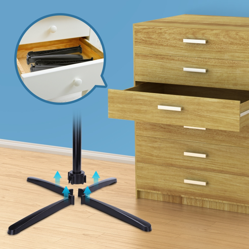 Aigostar - Pastatomas ventiliatorius 40W/230V 120 cm juoda