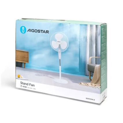 Aigostar - Pastatomas ventiliatorius 40W/230V baltas