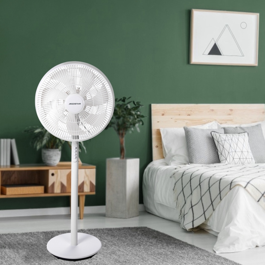 Aigostar - Pastatomas ventiliatorius 45W/230V 110 cm balta