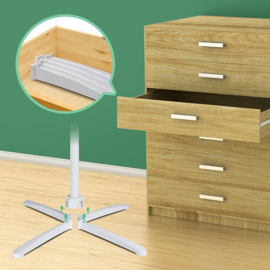 Aigostar - Pastatomas ventiliatorius 45W/230V 120 cm balta