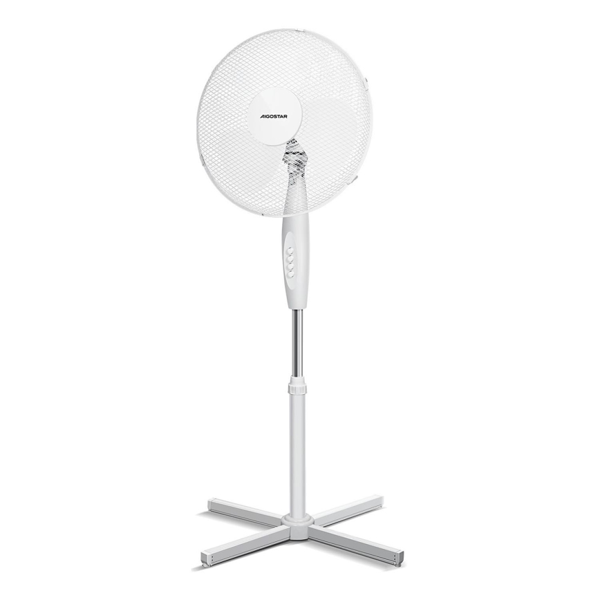 Aigostar - Pastatomas ventiliatorius 45W/230V 125 cm balta