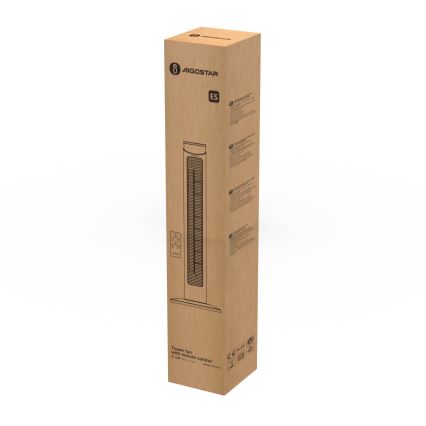 Aigostar - Pastatomas ventiliatorius 45W/230V juoda + +VP