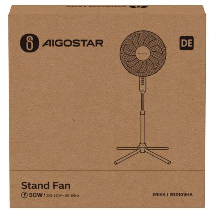 Aigostar - Pastatomas ventiliatorius 50W/230V 120 cm balta