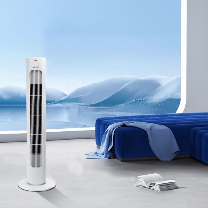 Aigostar - Pastatomas ventiliatorius 50W/230V balta + nuotolinio valdymo pultas
