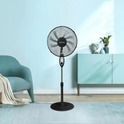 Aigostar - Pastatomas ventiliatorius 60W/230V juodas + nuotolinis valdymas