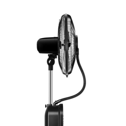 Aigostar - Pastatomas ventiliatorius su rūko efektu 95W/230V juodas/pilkas + nuotolinio valdymo pultas
