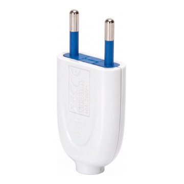 Aigostar - Plastikinis kištukas 2P 10A/250V baltas