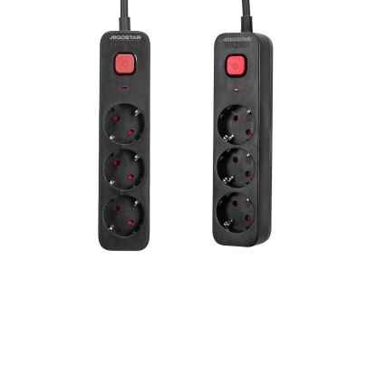 Aigostar - Prailgintuvas su jungikliu 3Z Tipas F 1,5m juoda