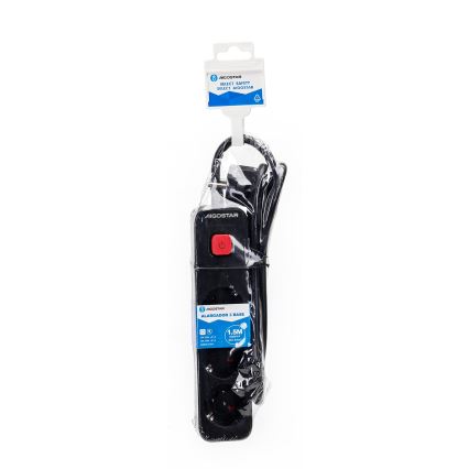 Aigostar - Prailgintuvas su jungikliu 3Z Tipas F 1,5m juoda