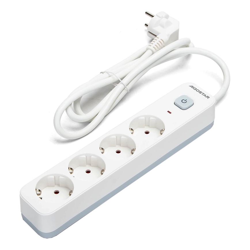 Aigostar - Prailgintuvas su jungikliu 4Z Tipas F 1,5m balta