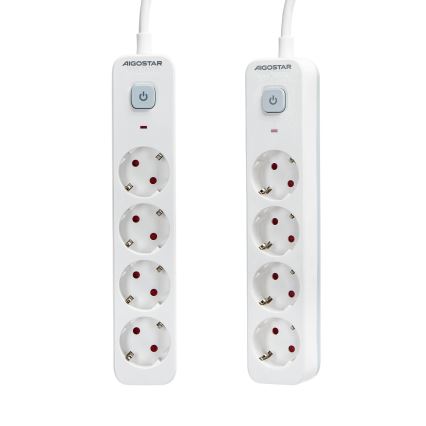Aigostar - Prailgintuvas su jungikliu 4Z Tipas F 1,5m balta