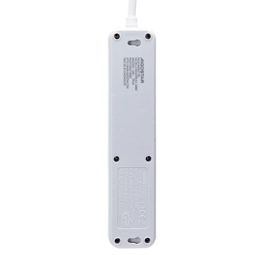 Aigostar - Prailgintuvas su jungikliu 4Z Tipas F 5m balta
