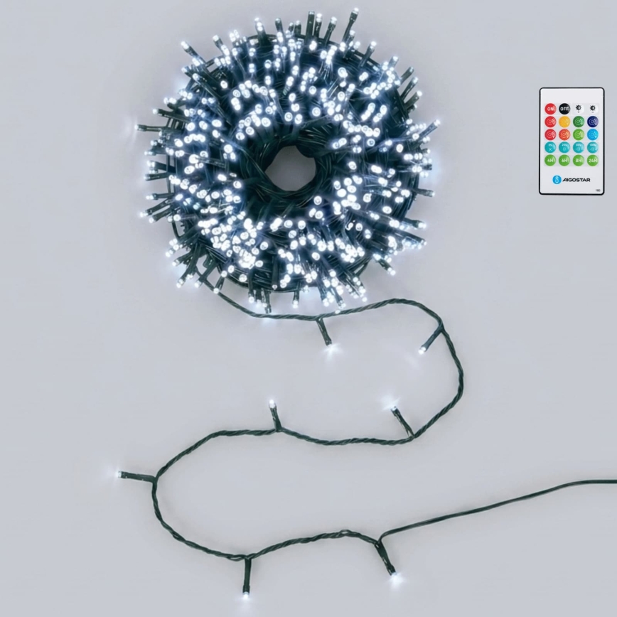 Aigostar - LED reguliuojama lauko kalėdinė girlianda su judesio jutikliu 100xLED/3xAA 12m šaltai balta + nuotolinis valdymas