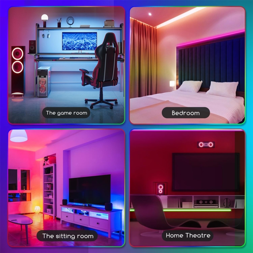 Aigostar - LED RGB dimeriuojama juosta 5m LED/24W/12/230V IP65 + nuotolinis valdymas