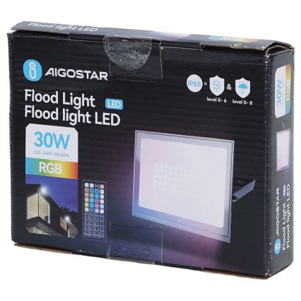 Aigostar - LED RGB Reguliuojamas prožektorius LED/30W/230V IP65 + nuotolinis valdymas