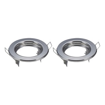 Aigostar - RINKINYS 2 vnt. rėmelių įleidžiamam šviestuvui GU10 Ø 8 cm blizgus chromas