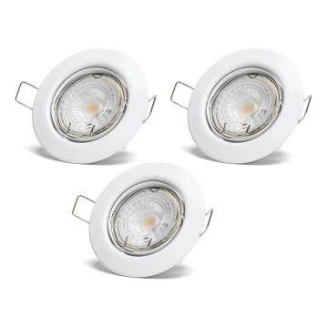 Aigostar - Rinkinys 3x LED įleidžiamų šviestuvų 1xGU10/4,5W/230V 6500K balta