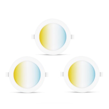 Aigostar - RINKINYS 3x LED reguliuojamas įmontuojamas šviestuvas MESH LED/6W/230V 2700K-6500K skersmuo 11,5 cm