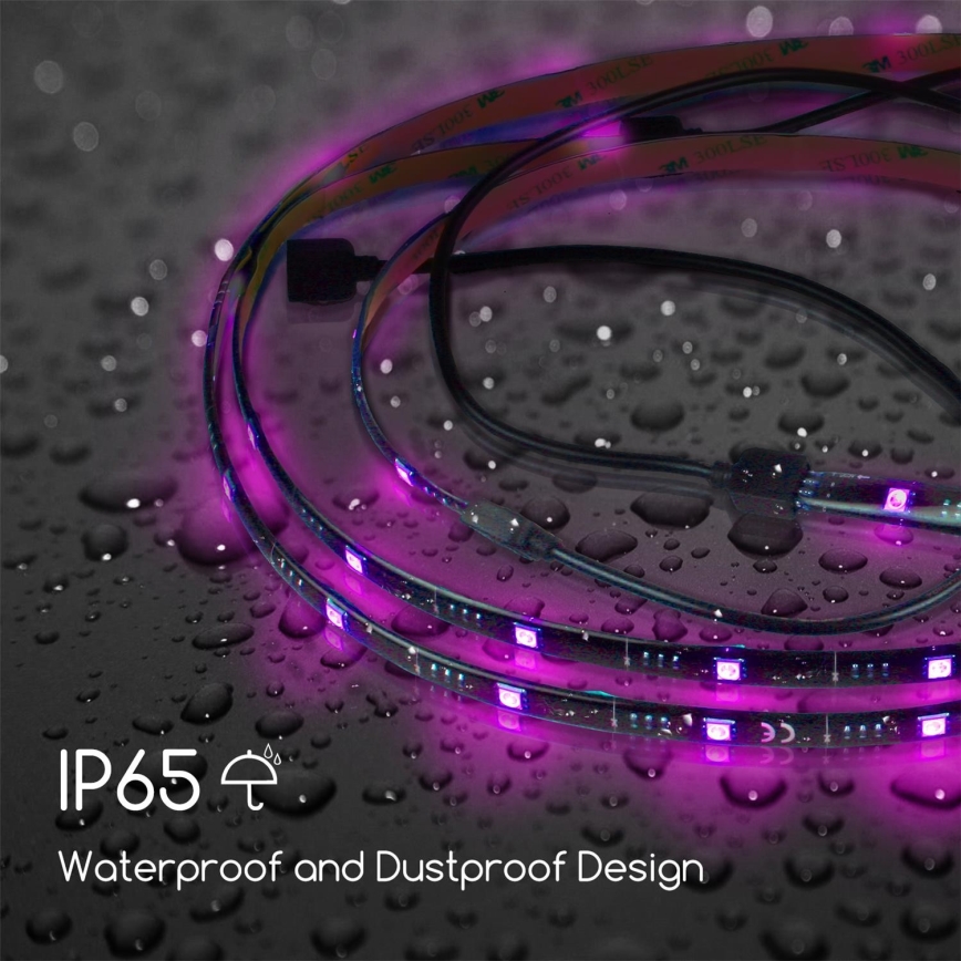 Aigostar - RINKINYS 4x LED RGB Reguliuojama juostelė 0,5m LED/2,5W/5V IP65 + VP