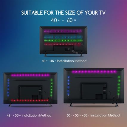 Aigostar - RINKINYS 4x LED RGB Reguliuojama juostelė 0,5m LED/2,5W/5V IP65 + VP