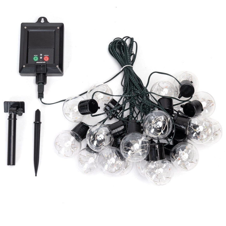 Aigostar - saulės LED girlianda, 20 LED, 8 režimai, 11,5 m, IP65, įvairiaspalvė