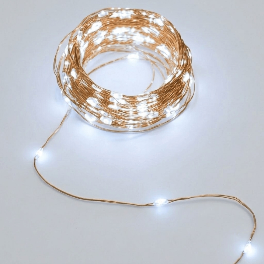Aigostar - LED saulės girlianda 200 LED/8 funkcijų 22 m IP65 šaltai balta 800 mAh