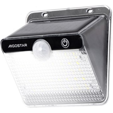 Aigostar - Saulės LED šviestuvas su jutikliu LED/3,7V 6500K 1200 mAh IP65 juodas