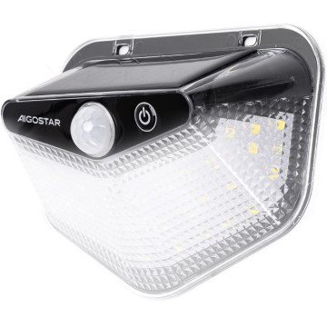Aigostar - Saulės LED šviestuvas su jutikliu LED/3,7V 6500K 500 mAh IP65 juodas