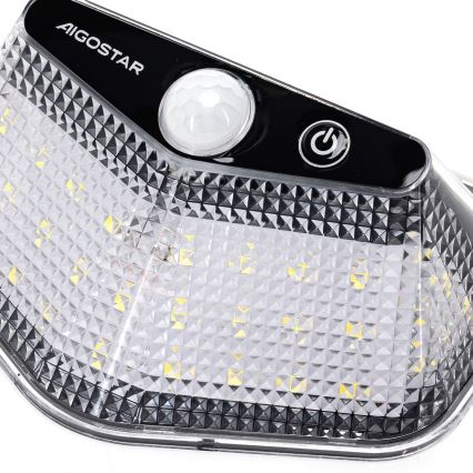 Aigostar - Saulės LED šviestuvas su jutikliu LED/3,7V 6500K 500 mAh IP65 juodas