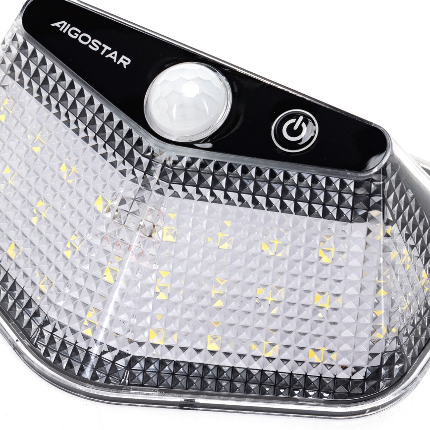 Aigostar - Saulės LED šviestuvas su jutikliu LED/3,7V 6500K 500 mAh IP65 juodas