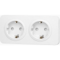 Aigostar - sieninė rozetė su rėmeliu, 2 lizdų SCHUKO, 250V/16A, balta
