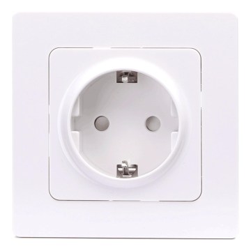Aigostar - Sieninė rozetė su rėmeliu SCHUKO 250 V, balta