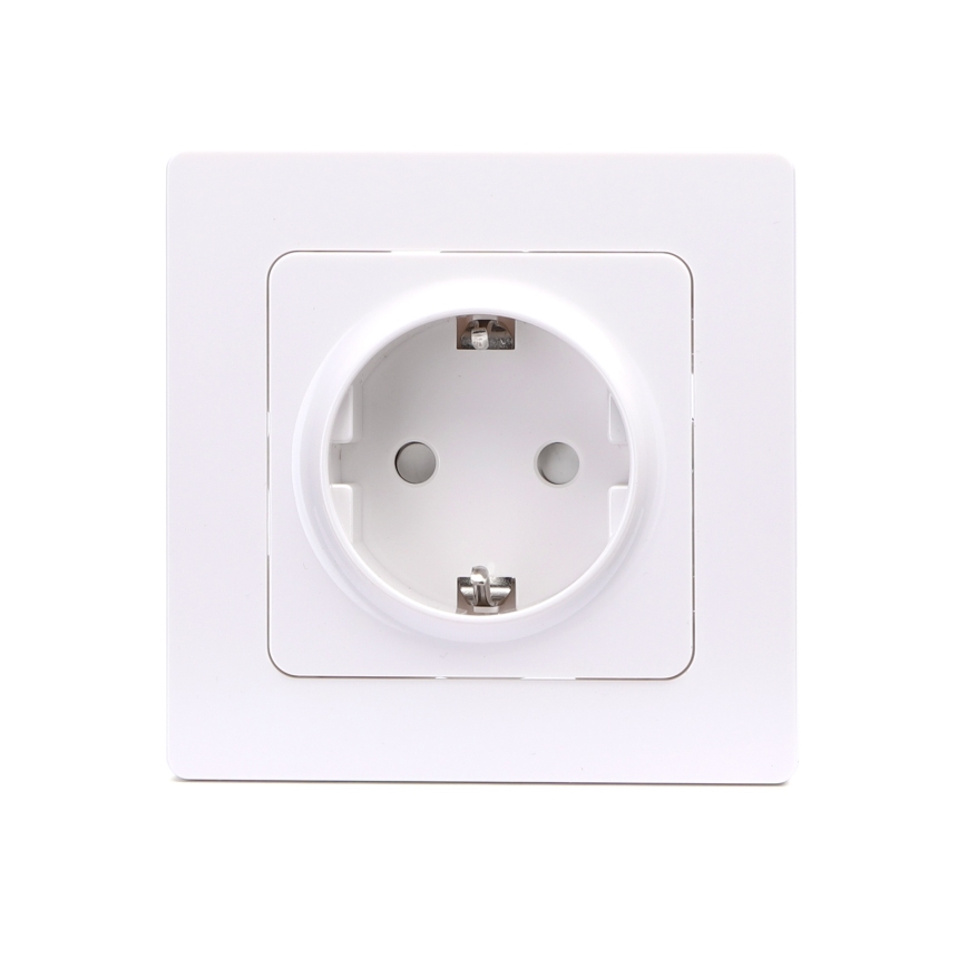 Aigostar - Sieninė rozetė su rėmeliu SCHUKO 250 V, balta