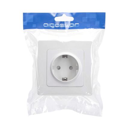 Aigostar - Sieninė rozetė su rėmeliu SCHUKO 250 V, balta