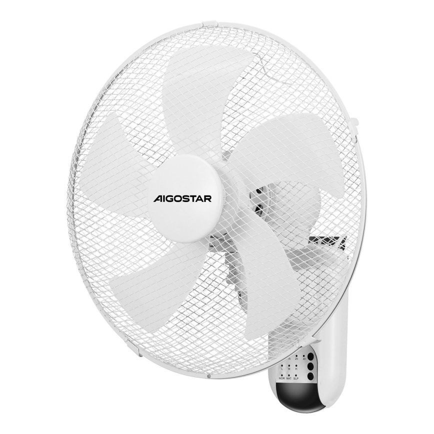 Aigostar -  Sieninis ventiliatorius 45W/230V balta + nuotolinio valdymo pultas