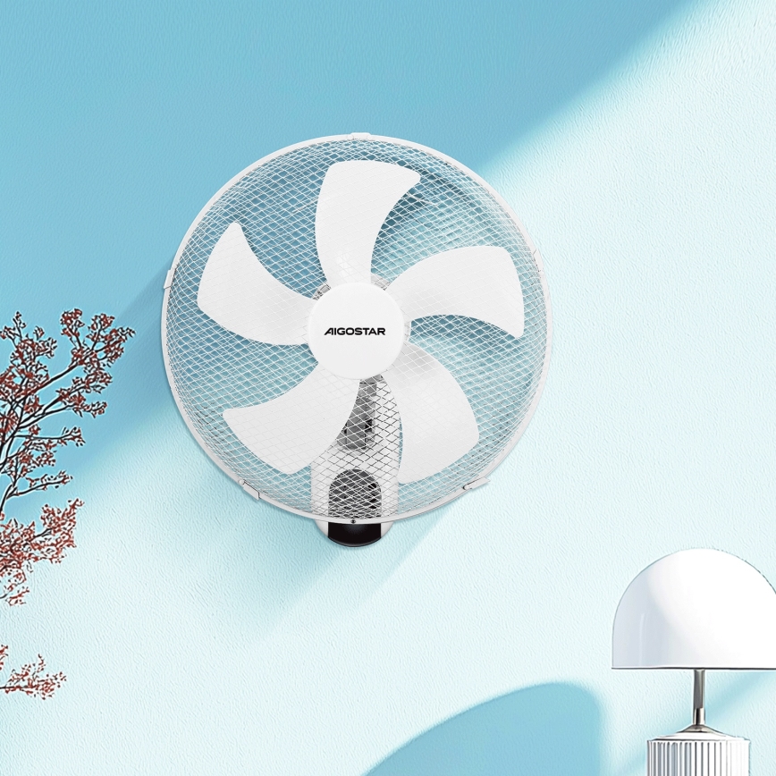 Aigostar -  Sieninis ventiliatorius 45W/230V balta + nuotolinio valdymo pultas