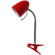Aigostar - Stalinė lempa su segtuku 1xE27/36W/230V raudona/chrominė